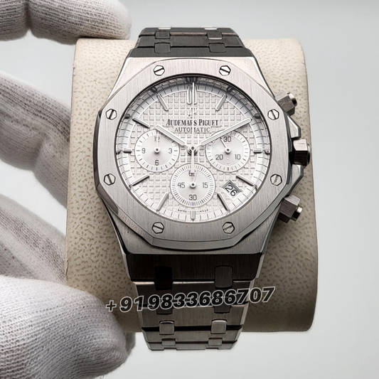Audemars Piguet Royal Oak Chronograph Full Silver 41mm White Dial Super High Quality Watch