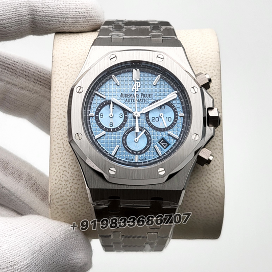 Audemars Piguet Royal Oak Chronograph Stainless Steel Sky Blue Dial 41mm Super High Quality Watch