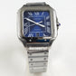 Cartier Santos 100 Full Silver Blue Dial Super High Quality Swiss Automatic Watch