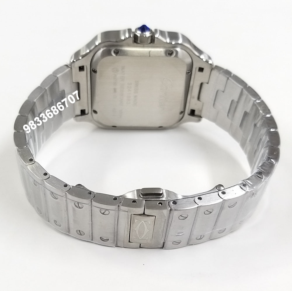 Cartier Santos 100 Full Silver Blue Dial Super High Quality Swiss Automatic Watch