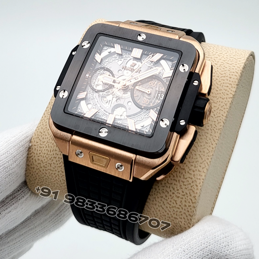 Hublot Square Bang Unico King Gold Ceramic 42mm Exact 1:1 Top Quality Replica Super Clone Swiss ETA HUB1280 Automatic Movement Watch