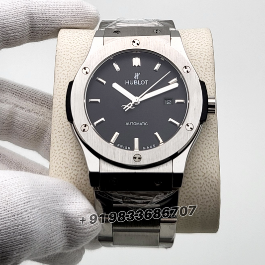Hublot Classic Fusion Silver Black Dial watch replicas