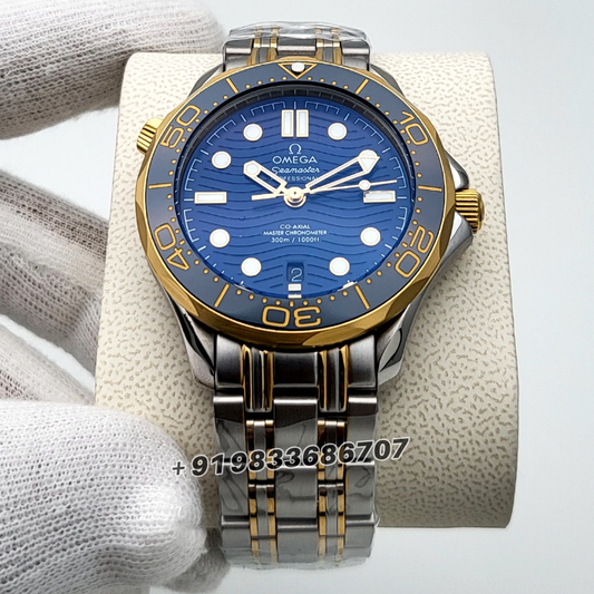 Omega Seamaster Diver 300M Dual Tone Blue Dial 42mm High Quality Swiss Automatic Movement Replica Watch