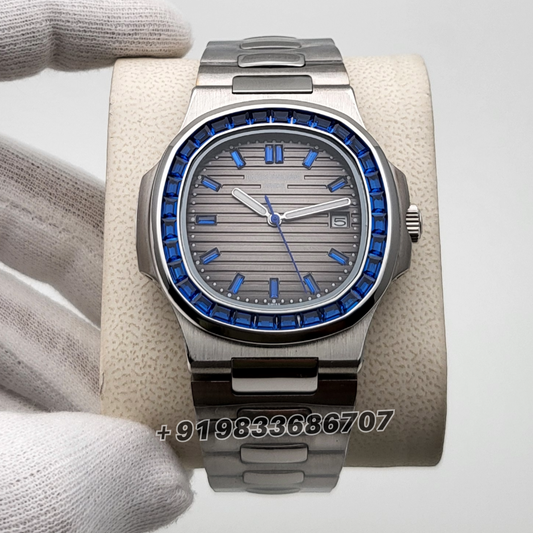 Patek Philippe Nautilus Silver Blue Emerald watch replicas