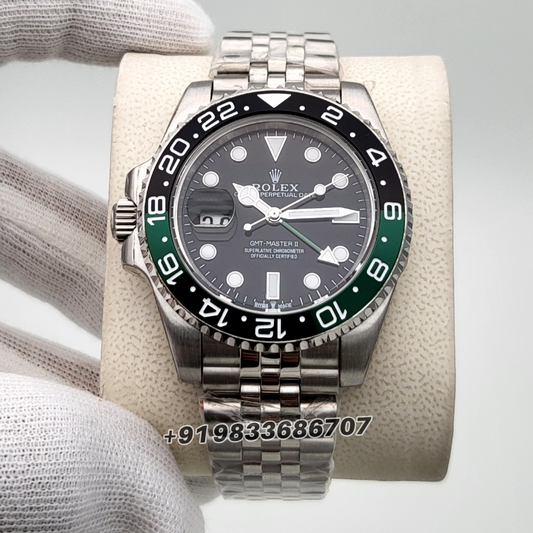 Rolex GMT Master II Sprite Left-Hand Black Dial 40mm Jubilee Bracelet High Quality Swiss Automatic Movement Replica Watch