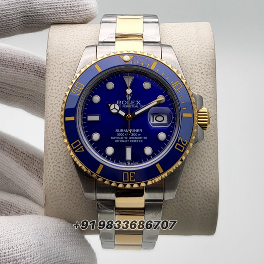 Rolex Submariner Dual Tone Royal Blue Dial 41mm High Quality Swiss Automatic Movement Replica Watch