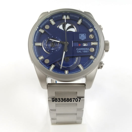Tag Heuer Carrera CR7 CAL 1887 Stainless Steel Blue Dial Super High Quality Swiss Automatic Watch