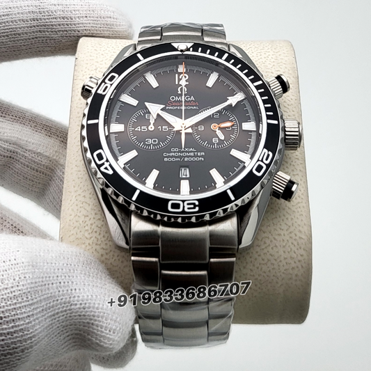 Omega Seamaster Planet Ocean 600M Chronograph Stainless Steel Black Dial 45.5mm High Quality First Copy Watch